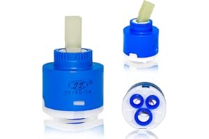 HJFH Kartusche Ersatzkartusche 40mm Keramik Wasserhahn Ersatz Innensteuerung für Wasserhahn Bad Waschbecken Becken Blau (40mm)