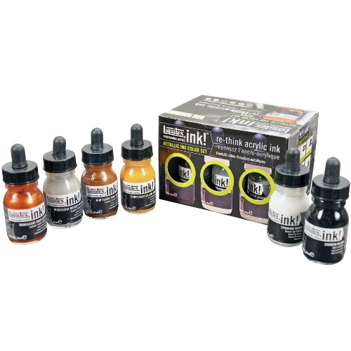 Liquitex 104202 Professional Acrylic Ink Set Metallics, 6 x 30 ml - 2