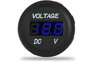 MACHSWON Voltage Testers DC 12V LED Display Voltmeter Digital Display Voltmeter Waterproof Meter for Car Motorcycle 6-30V Blue