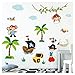 Produktbild Little Deco Kinderzimmer Aufkleber Affen Pirat I 115 x 95 cm (BxH) I Piratenschiff Wandtattoo Wandaufkleber Junge Tiere Deko Babyzimmer Baby Wandsticker DL206-20