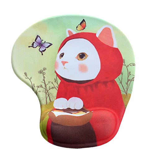 HIMRY Handgelenkauflage Mouse pad mit Gel Handgelenkunterlage Mouse pad mit Gel, Motiv Gel Mauspad, KXC5100 redcat