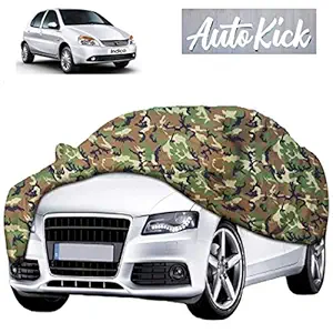 AutoKick Car Cover for Tata Indica V2 Water Resistant All Weather Sun UV Rain Dust Wind Protection with Side Mirror Pocket (Multicolor)