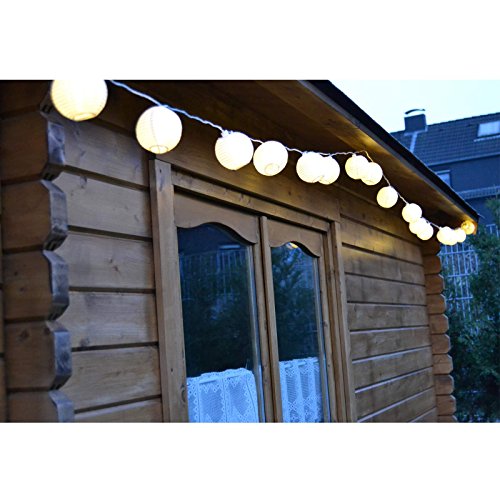 Lampion Lichterkette mit 20 LED-Lampions Ø 7,5 cm Garten außen von Gartenpirat® - 5