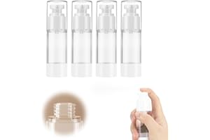 GMTEO 4 Stück Airless Pumpspender, 2024 Neu Essence Lotion Vakuumflasche Cremekopf Vakuumflasche Spenderpumpe, Vakuum kosmetischer Reisebehälter für Reise Home Verwendung Cremetopf (50ml Lotionsflasche)