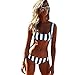 Produktbild Damen Bikini Set Push Up Sport Streifen Bikini Bandeau Strandmode Bademode Badeanzug Zweiteilige Low Waist Gepolstert Beach Strandkleidung TWBB 2019 S-XL