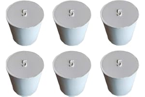 HeyWin Rubber Bungs 22mm to 29mm,6 Pieces,Pipe Plugs are Used for Sealing Balloon Bottles、Conical Flask Etc (6, 5#)