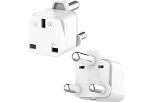 Loydia UK to South Africa Plug Adapter, 2 Pack UK to South Africa Travel Adapter Converter Plug, 3 Pin South Africa Travel Adaptors for Botswana, Lesotho, Swaziland, Namibia, Sri Lanka (White, Type M)