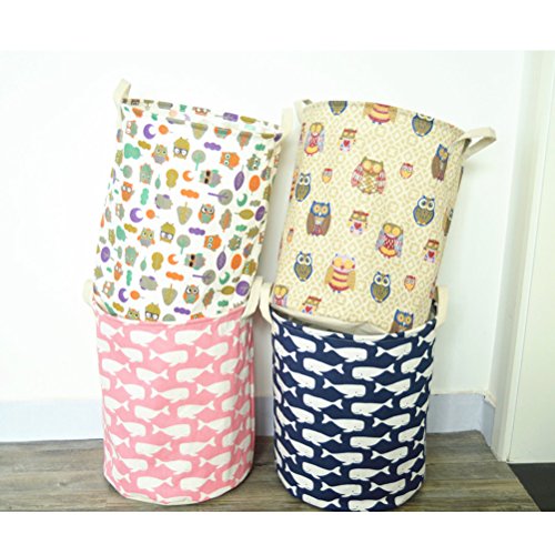 Inwagui Kinder Spielzeug Aufbewahrungskorb Aufbewahrungsbox Wäschekorb Wäschesammler Wäschesack 33 * 33 * 41 cm-Eule-Typ B - 4
