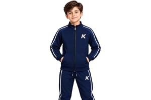 Krystle Boys Tracksuit – Jacket and Pajama Bottoms Set, Comfortable Activewear Outfit (Blue,Multisize)