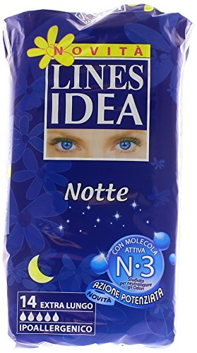 Lines - Idea - Compresas de noche con alas - 14 unidades