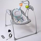 Elektrische Babyschaukel Automatische Baby Wiege Wippe LILOU 2 ( Fernbedienung, MP3-Player via USB, Netzadapter)