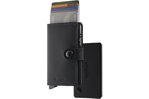 Chipolo x Secrid Trackable Miniwallet, tunn läderplånbok | inkl. Uppladdningsbara Bluetooth-spårare Chipolo CARD, fungerar med Apple Find My eller Google's Hitta Hub