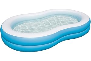 Bestway Piscina Family A Otto A 2 Anelli, Cm. 262X157X46, Natura, Colore Blu, 262 x 157 x 47 cm, 54117