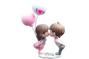 BOZAAP Ornamento per interni auto, coppia di ornamenti carini per auto,Decorazioni in resina per auto per cruscotto,Coppia di figurine con palloncino per cruscotto auto