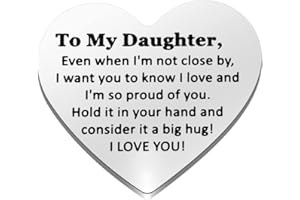 MYSOMY to My Daughter Pocket Token Heart Shaped Pocket Hug Token for Daughter I Love You Daughter Gift from Mom Dad (Token)