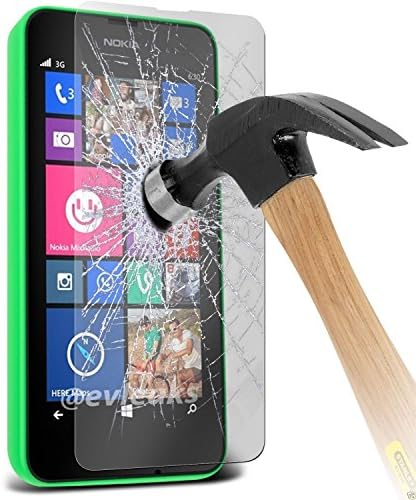 100% Genuine Premium Quality Original Tempered-Glass Screen Protector for Nokia Lumia N630,N635 (0.33mm) Ultra Thin Lightweight Rounded Edge Hardness up to 9H - Includes Microfiber Cleaning Cloth
