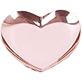 NA Jewelry Storage Tray Stainless Steel Ring Tray Heart Shaped Tray for Ring Necklace Jewelry (Rose Gold)