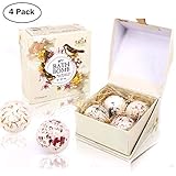 Bath Bombs - 4PCS Bath Bombs Soap Flowers Natural Relax Bath Spa Bomb Kit for Women Men Bath Bombs Fizzy Mild Bath sets Vegan Natural Essential Oils Bath Bomb Gifts