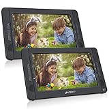 El reproductor de DVD portátil de doble pantalla puede transmitir el mismo video en cada una de sus pantallas TFT HD de 10.1 pulgadas y mantener entretenidos a los niños durante largos períodos de tiempo