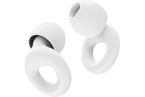 HOYIO 2 Pares Tapones Oidos Ruido Dormir, Tapones Oidos Cancelacion de Ruido 27 dB para Dormir Concierto Festival, Reutilizables y Lavables Suave, 8 Almohadillas en XS/S/M/L, Earplugs, Blanco