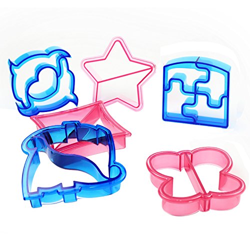 Goodlucky365 Ausstecher von Sandwich, Keks und Brot-Set von 6 hoch Qualitats-Schmetterling, Dinosaurier, Delphin, Elefant, Stern, Quadra - 3