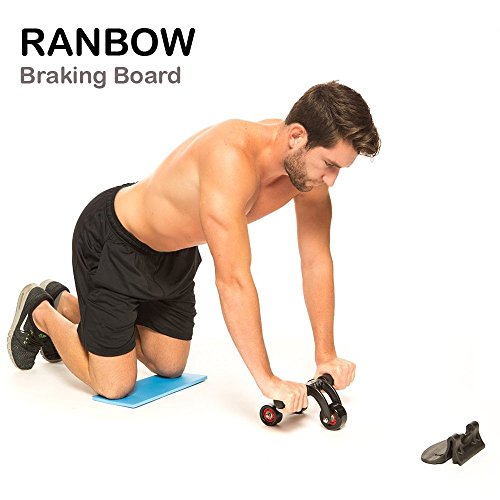 Ranbow Bauchmuskeltraining Ab roller Bauchtrainer Effizientes Oberkörpertraining der Bauch, Rücken und Schultermuskulatur mit Knieauflage und Bremsstopper - 6
