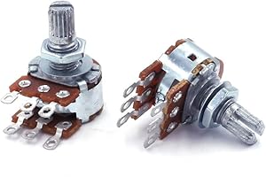 SR PASSIVES 2x Potentiomètre stéréo logarithmique Axial 10KΩ (A10K), pour fil a soudé