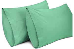 Lirex 2-pak poszewek na poduszki, 100% bawełna oddychające poszewki na poduszki (jasnozielony, 50 x 75 cm, jasnozielony