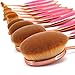 Neverland Beauty 10pcs Hit Color Rose Gold & Rose Red Toothbrush Elite Make-up Brushes Set Powder Foundation Contour with Case Box