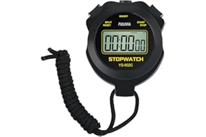 Digital Stopwatch Timer Only Stopwatch Mode, ON/OFF No Bell No Whistle Silent Basic Operation Children Friendly, PULIVIA Sport Stop watch for Coaches Kids Swimming Running, Black
