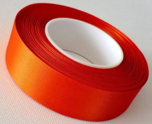 SATINBAND 25m x 25mm ORANGE Schleifenband Geschenkband DEKOBAND