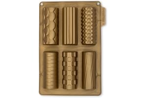 CÉCOA • Moule à Gâteau de Noël • 6 Mini Bûches • 100% Silicone • Moule à Chocolat de Noël • Haute Qualité • Anti-Adhésif • Sans BPA • Cuisson Parfaite et Démoulage Facile