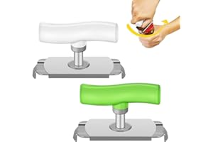 FIVEMILEBRO 2 Pezzi apriscatole per artrite senza sforzo, barattolo manuale apriscatole, regolabile apribottiglie multifunzione, apriscatole con coperchio a vite per mani deboli degli anziani (verde e bianco)