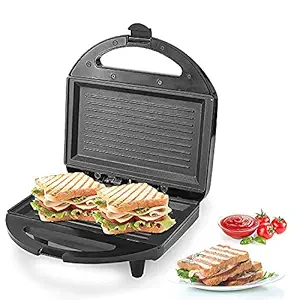 Baluda 750-Watt Electric Grill Sandwich Toaster Maker Machine With Fixed Non Stick Plates (Black Gray)