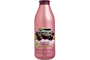 Cottage Gel Douche & Bain Lait Hydratant 97% d'Ingrédients d'Origine Naturelle, 750ml -Fabriqué en France - Cerise Noire & Pistache