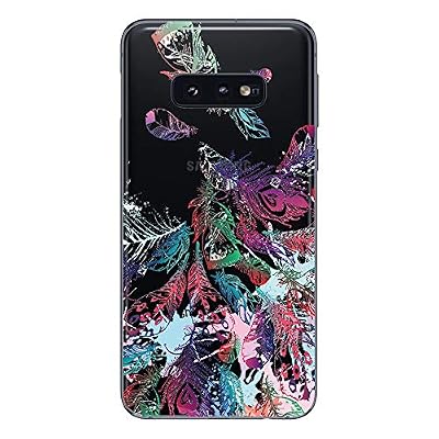 Novago Compatible avec Samsung Galaxy S10E S10 Lite Coque en Gel Souple Transparent et Solide avec Impression de qualité (Plumes2)