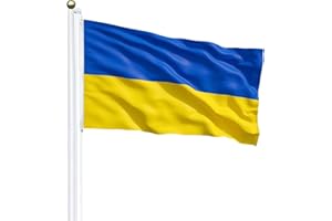 NUYOAH Flaga Ukrainy Zewnętrzna flaga Ukrainy Flaga machająca flagą 90 x 150 cm Jasny kolor i odporny na promieniowanie UV (1)