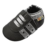 Größe spielt eine Rolle: bevor Sie die ersten Schuhe der Kleinkind bestellen, müssen Sie zuerst die Fußlänge Messen, dann die richtige Größe durch die Sohlenlänge der Schuhe wählen. Bitte lassen Sie etwas Platz für die Schuhe zu machen, die kleinen Füße wachsen und bewegen sich natürlich.