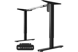 Ansobea Biurko z elektryczną regulacją wysokości, stelaż stołu z mocnymi silnikami, 4 sterowanie pamięcią, ekran dotykowy i zaawansowana ochrona przed kolizją, kolor czarny