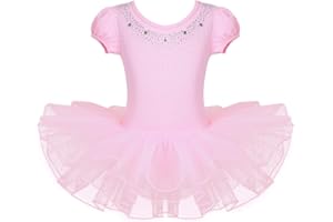 Freebily Tutu Ballerina Bambina Colorato Body Ginnastica Artistica Ragazza Senza Maniche Vestito Danza Classica da Balletto Leotards Dancewear Abito da Ballo Saggio