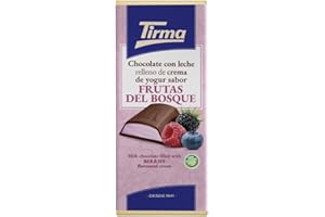 Tirma Tableta de Chocolate con Leche Rellena de Crema de Yogur y Sabor a Frutos del Bosque, 103g - Chocolate Cremoso con Relleno de Fruta, Perfecto para Postres y Snacks