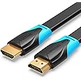Vention Flat 4K HDMI Cable, Ultra High Speed Male to Male HDMI 2.0 Cable 18Gbps 4K@60Hz 3D, Video Return UHD 3860p, HD 1080p, Ethernet Compatible for Apple TV, Xbox VAA-B02 (Flat HDMI Cable, 10 Meter)
