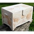 Vida Designs Ottomane Mit Stauraum – Dunkelgraues Leinen, 120x60x45 Cm, Klappdeckel