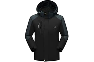 ‎DONHOBO donhobo Herren Regenjacke Wasserdicht Atmungsaktiv Winddichte Funktionsjacke Outdoor Wanderjacke Softshelljacken Mäntel mit Abnehmbare Kapuze