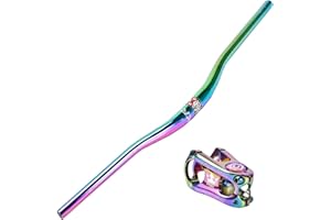 WLDOCA Manillar Colorido para Bicicleta de montaña Am XC DH Manillar para Bicicleta de Carreras de Descenso Manillar para Bicicleta de montaña y Carretera, Manillar arcoíris de 31,8mm x 800mm