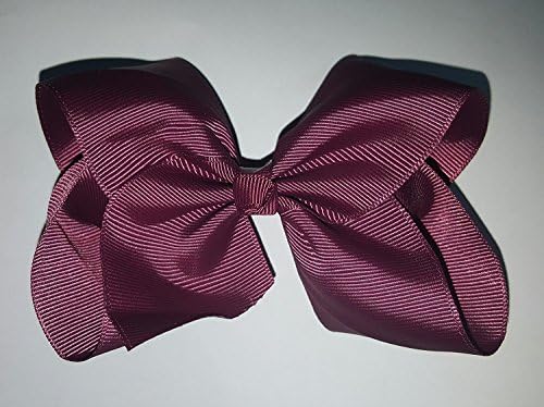 Bfab6 Inch Big Hair Grosgrain Ribbon Bow with Alligator Clip Pin (Burgundy)