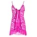 Produktbild Byqny Tiefer V-Ausschnitt Unterwäsche Pyjama Nachtwäsche Spitze Nachthemd Negligee Schlafanzüge Dessous Damen Babydoll Mesh Garn Perspektive