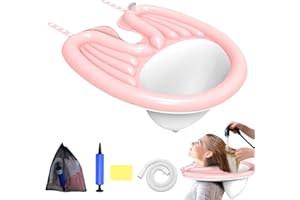 Gobesty Bacino gonfiabile portatile per shampoo, Lavandino pieghevole per Parrucchiere Letto da bagno, Lavabo Mobile per Capelli per disabili, anziani, pazienti costretti a letto