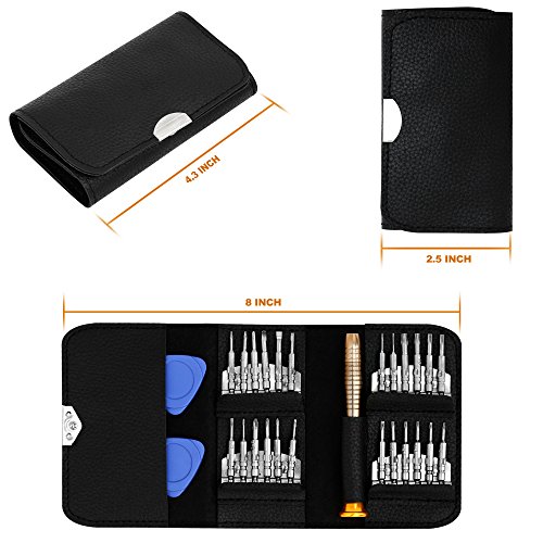 SYCEES Gehärtet Mini Schraubendreher Set inkl. Magnetische Projektmatte, 25-teilig Präzisions Magnetisierbar Wechseleinsätze mit 2 Plektron Reparatur Set für Apple Handy PC Laptop Kamera, Brillen, Uhren iPhone 6 6s plus (25 in 1 Schraubendreher Set & Magnetische Projektmatte) - 7