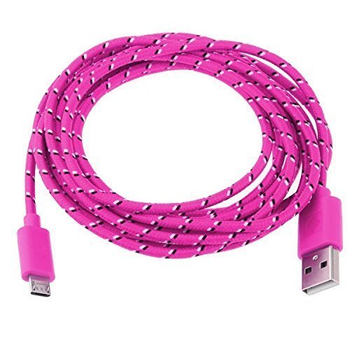 Hosaire Datenkabel Android USB Cable Mehrfarben Nylon Phone USB Kabel für Samsung, HTC, Sony Usw,1 m,Rosa